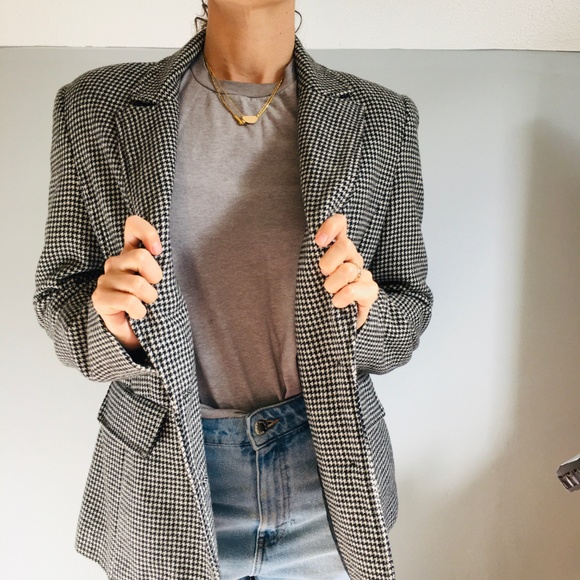 Chadwicks Tweed Houndstooth Blazer Size 8 - Picture 1 of 8